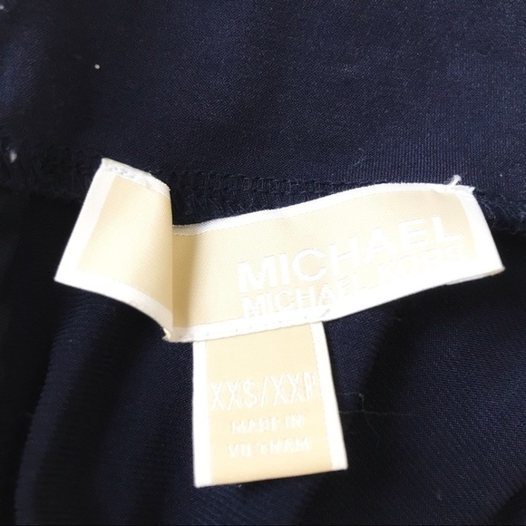 MICHAEL MICHAEL KORS NAVY MIDI GOLD METAL DRESS - XXS - Picture 3 of 10